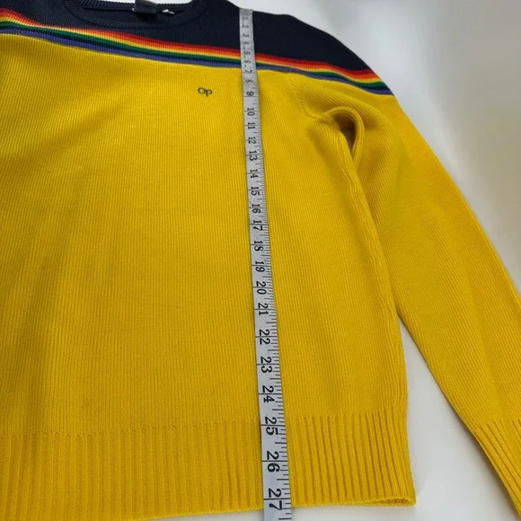 VTG 80s Ocean Pacific Op Rainbow Stripe Sweater Large Stranger Things Surf Retro